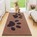 Felpudo para perros Smiry para patas sucias, absorbe la humedad y la suciedad, de perfil bajo con reverso antideslizante, para interiores y exteriores (119 x 61 cm, color camello y negro, con patas) 