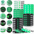 Wettarn 100 piezas Regalos de concientización sobre la salud mental Incluye 50 pulseras verdes motivacionales con 50 pines Regalos del mes de la salud mental Botón de amor para tu mente para mujeres, hombres y adultos