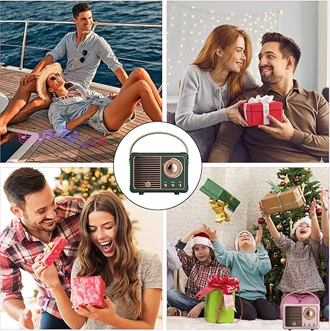 Altavoz Bluetooth retro, decoración vintage, mini altavoz Bluetooth inalámbrico, lindo estilo antiguo para cocina, escritorio, dormitorio, oficina, fiesta, accesorios al aire libre para iPhone