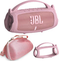 JCHPINE Silicone Cover and Hard Travel Case for JBL Charge 4 / Charge 5 Portable Bluetooth Speaker Accessories (Pink Case, NOT for Wi-Fi Version)