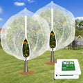 2 mallas grandes para árboles frutales con cordón y cremallera, malla de jardín de 8 x 8 pies para protección de jardín, malla antiinsectos para árboles frutales, protección contra pájaros, insectos, cigarras e insectos.