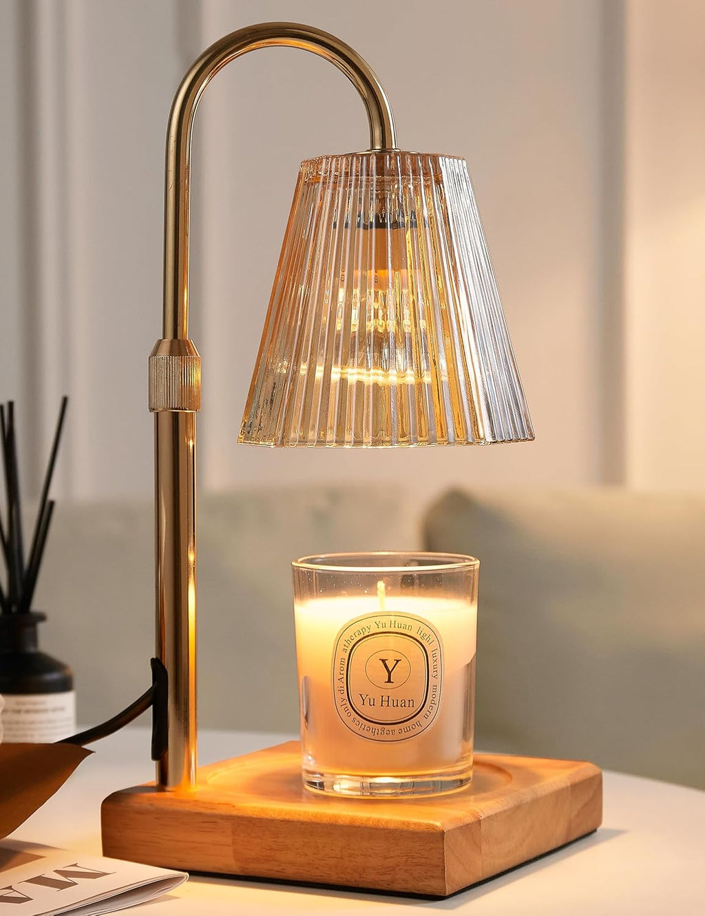Allanmen Lámpara Calentadora de Velas con Temporizador |Calentador de Cera Decorativo