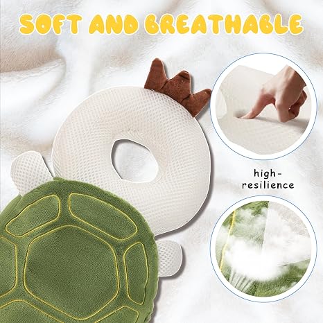 Mochila de protección para la cabeza del bebé, suave y cómoda, bonito diseño de dibujos animados, tortuga