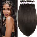 Cabello Trenza Preestirado 66cm 8 Paquetes Color Profesional 4 Cabello Trenza para Trenzas de Caja Fijación Agua Caliente Extensiones Cabello Sintético Ganchillo (4#, 66cm (Paquete de 8))