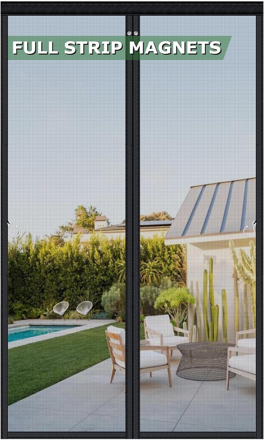 HOFUDON Malla magnética para puerta mejorada, imanes de tira completa