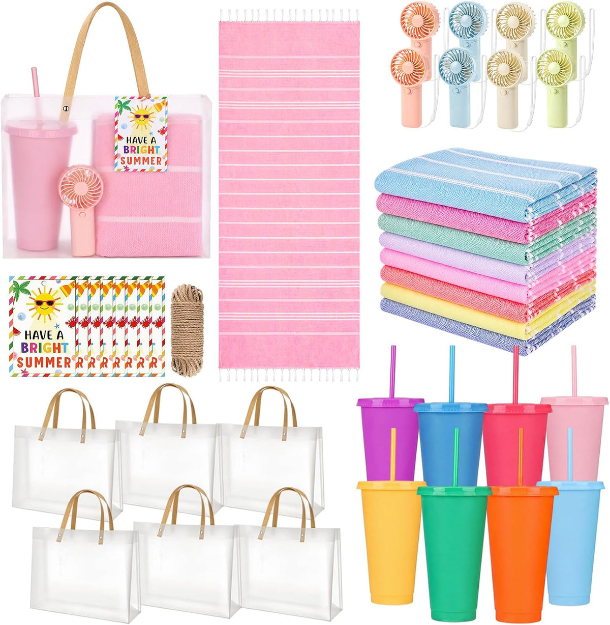 Kit de Regalo Playa Acellegic 8 Juegos – Toallas, Tazas, Abanicos y Más
