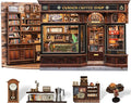 Kit Book Nook DIY CUTEBEE – Casa Miniatura Café en Esquina, Puzzle 3D de Madera para Adultos, Decoración de Librería y Regalo para Familia y Amigos