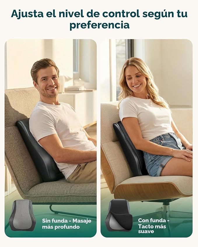 Masajeador Shiatsu Cuello y Espalda Snailax | Inalámbrico | Calor y Vibración | 4D | Recargable