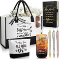 Talltalk 7 Pcs Employee Appreciation Gift Set for Women Thank You May You Be Proud Gift Glass Cup Journal Canvas Makeup Bag Ballpoint Christmas Gifts for Teacher Nurse Volunteer Coworker Staff
