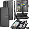 Funda para Galaxy A16 5G, funda tipo cartera para Galaxy A16 5G, funda tipo folio de lujo de cuero sintético PU de Tekcoo con ranuras para tarjetas de crédito y efectivo [funda rígida magnética desmontable] con soporte para Samsung A16 5G [negro]
