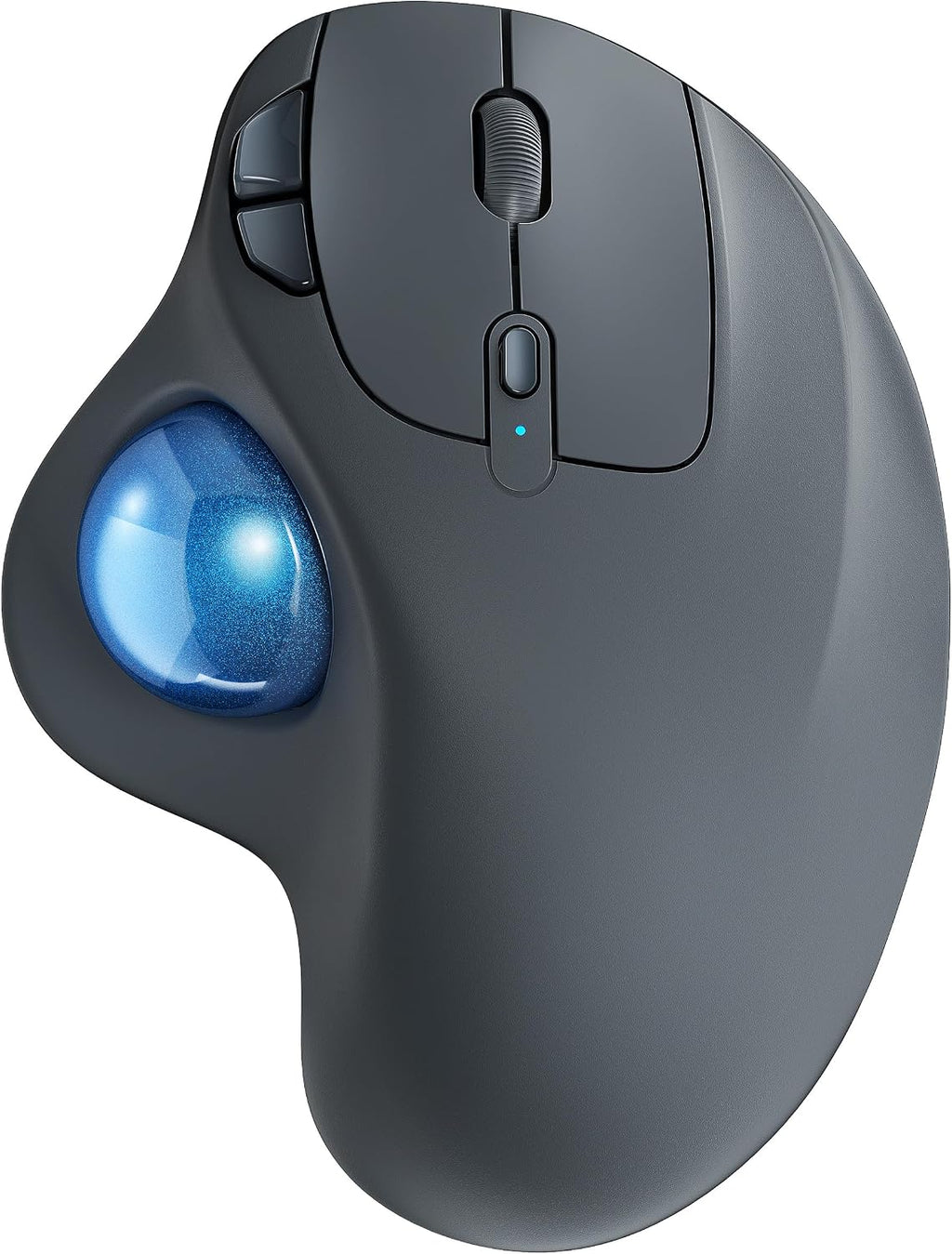 Ratón inalámbrico con trackball Nulea M501, recargable, ergonómico, fácil de controlar con el pulgar, seguimiento preciso y fluido, conexión para 3 dispositivos (Bluetooth o receptor USB), compatible con PC, portátil, Mac y Windows.
