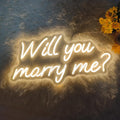 Letrero Neón "Will You Marry Me" para Propuesta de Matrimonio 16.5x8.3" | Luz Blanca Cálida Decoración