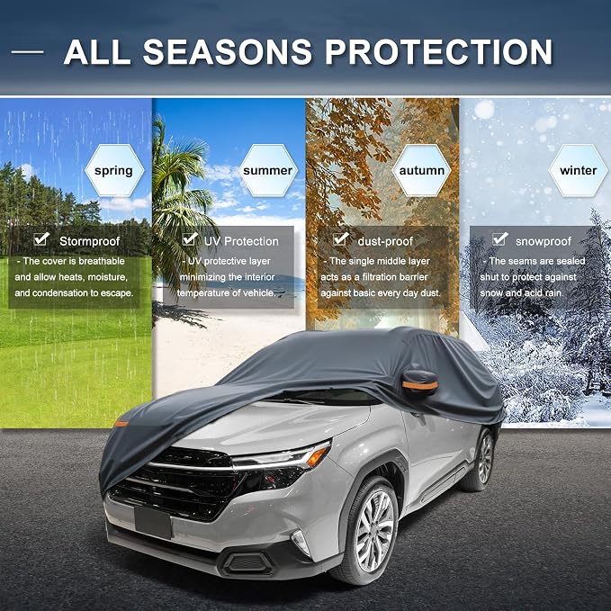 Funda para Auto Subaru Forester X AUTOHAUX — Cobertura Total 210D-PU con Cierre en Puerta, Impermeable y Protección UV, Lluvia y Nieve