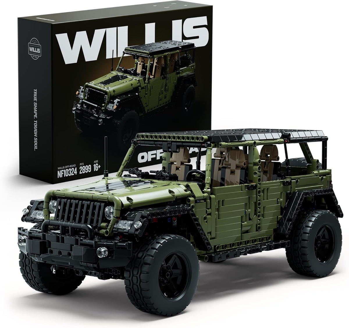 Set de Construcción Nifeliz Willis 4x4 Todoterreno | Modelo Estilo Militar para Adultos | Ideal para Coleccionar y Exhibir | 2,899 Piezas | NF10324