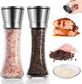 Molinillo de Pimienta O Sal 2Pcs: Multifuncional Moledor de Especias de Acero Inoxidabley Vidrio con Rudeza Ajustable para Pimienta, Especias o Sal Marino (6 oz/180 ml) ﻿