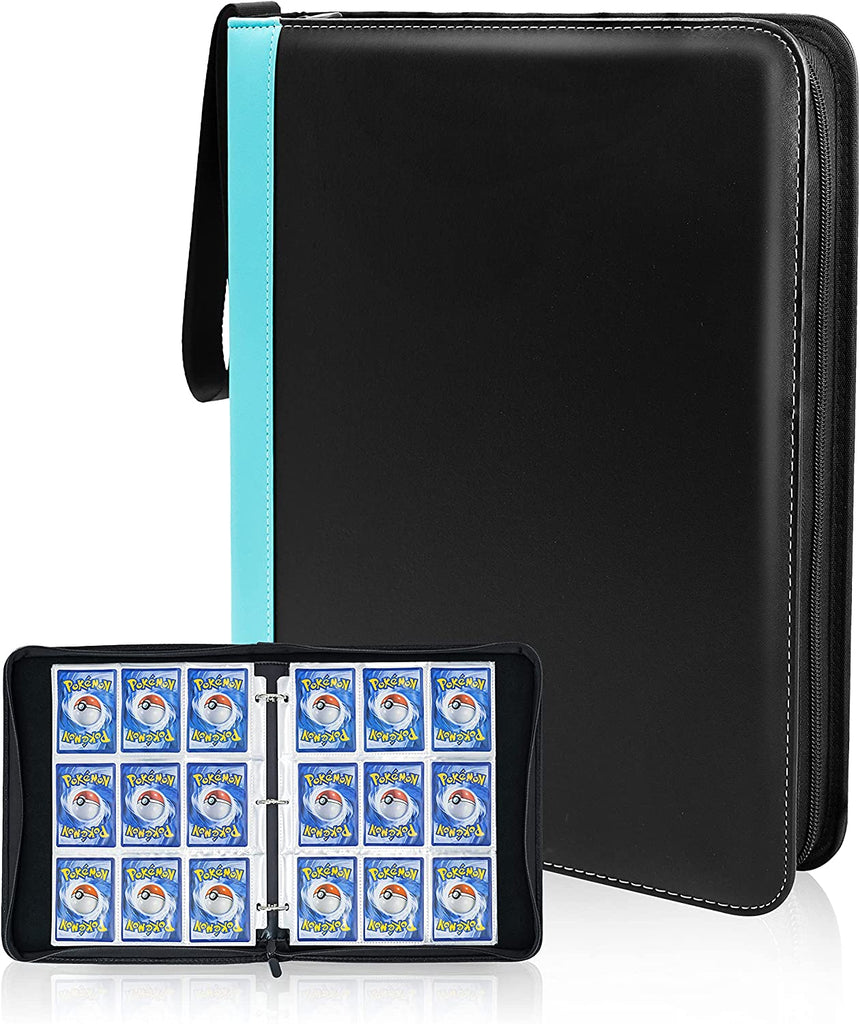 COLOR NEGRO-Álbum impermeable para cartas coleccionables CLOVERCAT, libro de almacenamiento álbum de bolsillo de doble cara para 720 cartas, compatible con cartas Pokémon, Amiibo, Yugioh, MTG y otras cartas deportivas