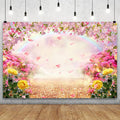 YongFoto Telón de fondo floral de primavera de 15 x 10 pies con pétalos de flores rosas amarillas, arco iris