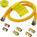 FALTA LA CINTA -Kit de línea de gas flexible Hosile de 60" para secadora, estufa, cocina, kit de conector de acero inoxidable para secadora de gas, 5/8 pulg. de diámetro exterior (1/2 pulg. de diámetro interior)