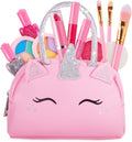 Kit de Maquillaje Real para Niñas con Cartera Unicornio – No Tóxico, Lavable, 3-10 Años