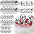 Geetery Set de 70 Bolas de Disco para Decorar Pastel | Varios Tamanos | Espejo Reflectante Plateado Mini | Decoracion de Pastel para Fiestas de los 70 y 80, Cumpleanos y Bodas