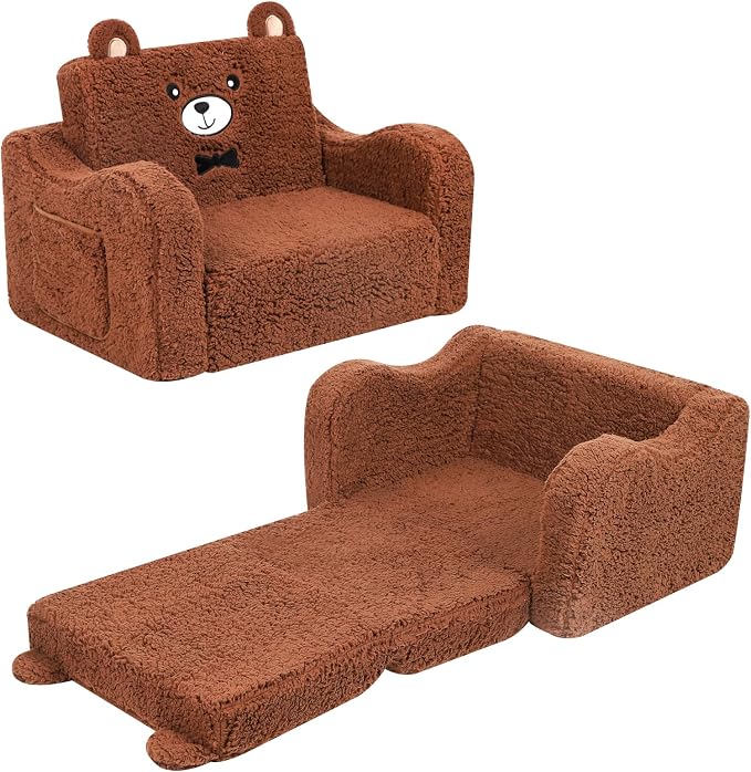 Sofá infantil MOMCAYWEX, sofá cama plegable 2 en 1 de espuma