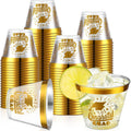 Yinder 100 unidades de vasos desechables de plástico de 266 ml (9 oz) con borde para la celebración de la graduación de la promoción de 2026. Ideales para fiestas de graduación. Artículos de mesa, vasos y bebidas (dorado)