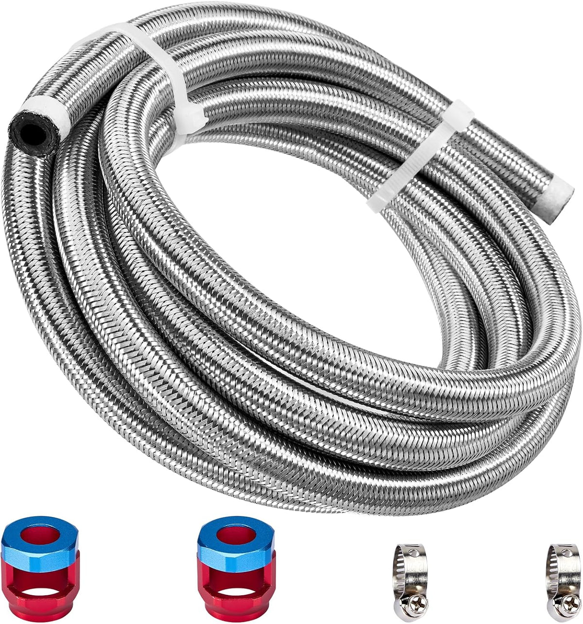 Manguera de Combustible CarBole 10ft Trenzada de Acero Inoxidable 5/16" PTFE – Diésel, EFI, Lubricantes y Refrigerantes con Conectores