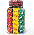 USADO-Exhibidor de Snacks Giratorio Liaakrr 360° | Organizador de 5 Niveles con 40 Clips y Tope Superior | para Bebidas y Papas | Fiestas y Tiendas | Café