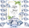 MTLEE Portatarjetas de Diamante 36 Piezas | Soportes Acrilicos para Numeros y Tarjetas | Para Bodas y Baby Shower, Blanco Transparente