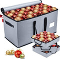 Mrrihand Christmas Ornament Storage Box, Ornament Storage Container with 8 Trays-Xmas Decoration Organizer Keeps 128 Holiday Ornaments 3-Inch, Dual Zipper Closure, 600D Tear-Proof（Grey）