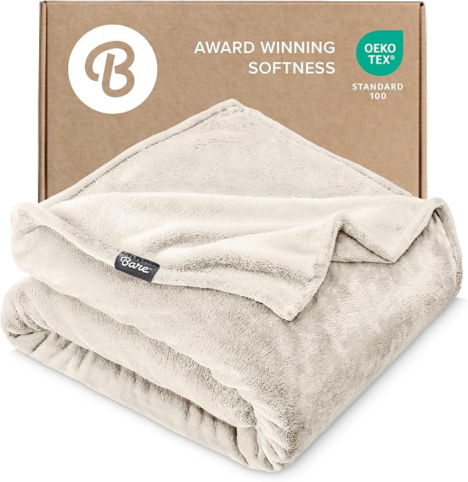 Bare Home Manta de Vellón - Full/Queen - Ultra-Suave Ligera para Cama, Sofá y Sillón - Microfelpa de Lujo - Manta Cálida y Acogedora
