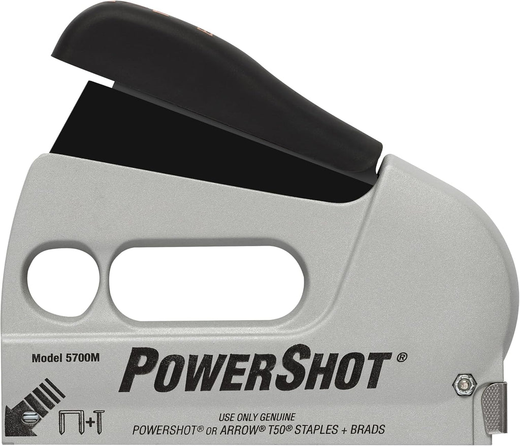 Arrow 5700 PowerShot Heavy Duty 2-In-1 Staple and Nail Gun for Wood, Upholstery, Furniture, Crafts, Fits 1/4", 5/16”, 3/8", 1/2", or 9/16" Staples and 5/8” or 9/16” Brad Nails
