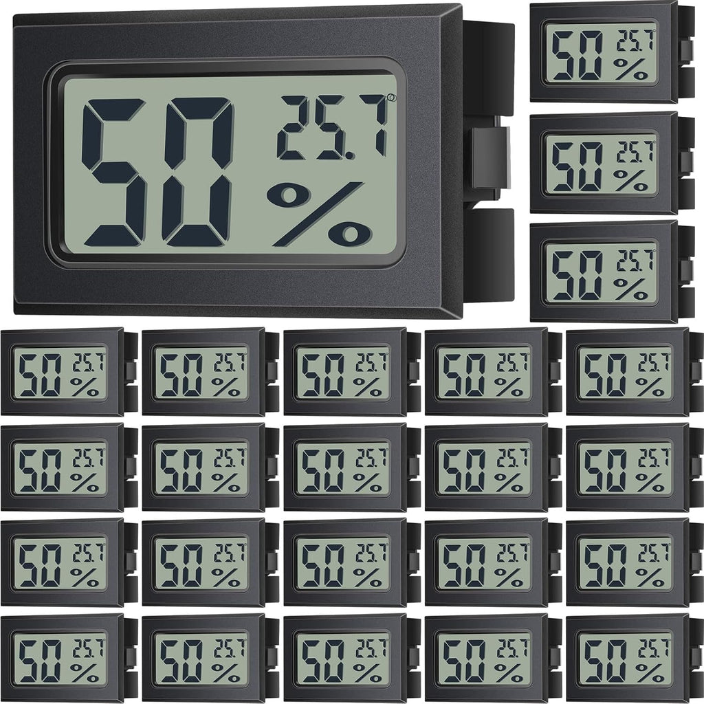 Kanayu 24 Pack Mini Digital Hygrometer Thermometers Indoor Humidity Monitor Temperature Humidity Gauge Meter with Fahrenheit for Greenhouse Garden Cellar Closet