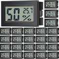 Kanayu 24 Pack Mini Digital Hygrometer Thermometers Indoor Humidity Monitor Temperature Humidity Gauge Meter with Fahrenheit for Greenhouse Garden Cellar Closet
