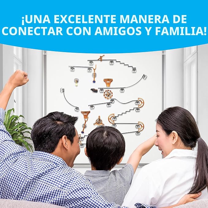 National Geographic Magnetic Marble Run - Juego de construcción STEM de 75 piezas para niños y adultos con pista magnética, piezas de truco y canicas para construir un laberinto de mármol