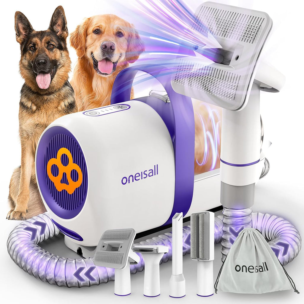 Kit Aspiradora de Aseo para Perros oneisall LM5 – 15000Pa, Cepillo Antipelo, 3 Niveles de Succión, Depósito 1.5L, Bajo Ruido