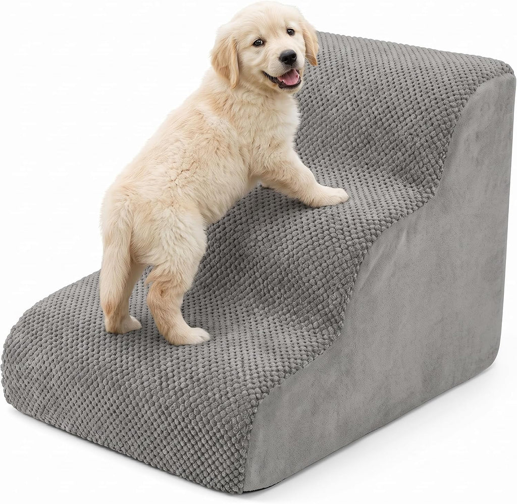 Escaleras para Mascotas con Memory Foam – 3 Escalones Lavables | 60x40x40 cm