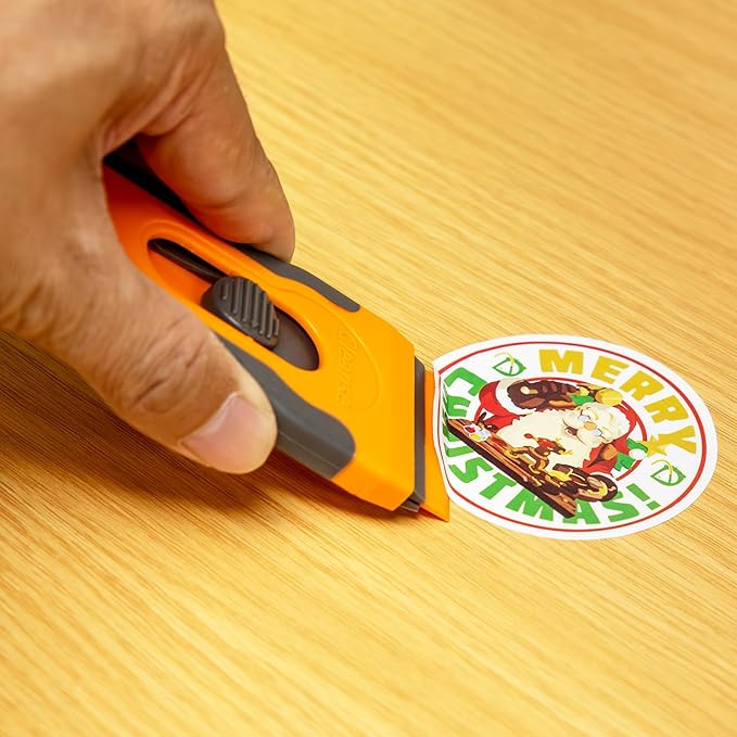 140 cuchillas de afeitar de plástico con hoja retráctil: herramienta de limpieza sin superficies dañinas para removedor de adhesivo, removedor de calcomanías, etiquetas, pintura, trabajo en automóviles, ventanas, camiones, buzones de correo