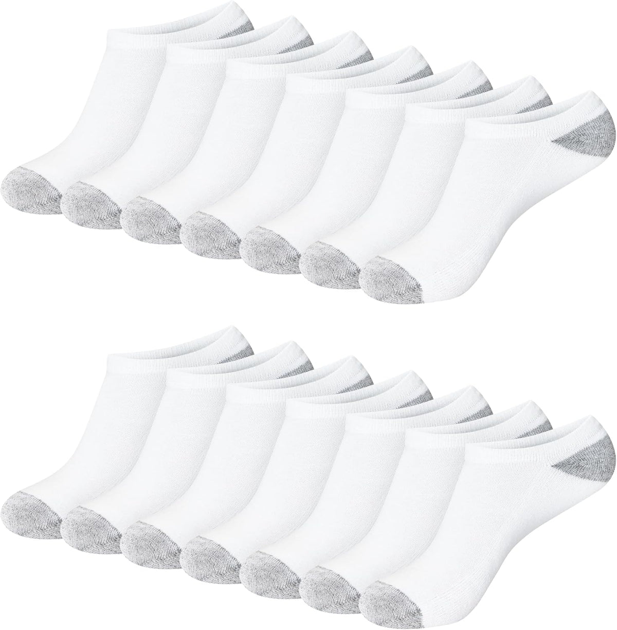 Calcetines Hanes para mujer, paquete económico, invisibles, suaves y que absorben la humedad, disponibles en paquetes de 14 pares, blancos - Paquete de 14 pares, talla 8-12 (EE. UU.)