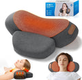 Almohada masajeadora de cuello 3 en 1 con calefacción y tracción cervical: masaje de tejido profundo para aliviar el dolor, almohada ergonómica para masaje de hombros, corrector de joroba cervical, regalo ideal para mujeres y hombres. Con cable. 