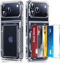 Funda LeYi para iPhone 17 Pro Max Transparente | Billetera Porta Tarjetas para Mujer Estilo Activo