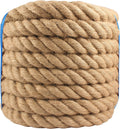 Cuerda de manila de 2,5 cm x 15 m - Cuerda de cáñamo natural, cuerda trenzada de 4 hebras de alta resistencia para hamacas, muelles, atado, decoración del hogar, manualidades y jardinería (15 m, 2,5 cm de grosor)
