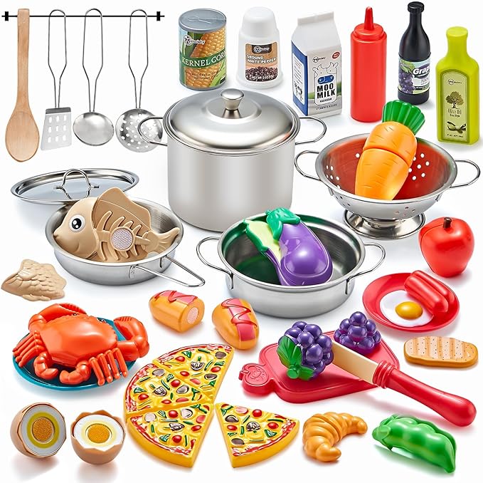 Set de Cocina Kidsciety para Niños | Utensilios Acero Inox | Comida Cortable | Niños y Niñas