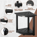 Estante Esquinero de Ducha en Madera de Acacia – Banco Impermeable, Reposa Piés, 17.9 Pulgadas, Negro