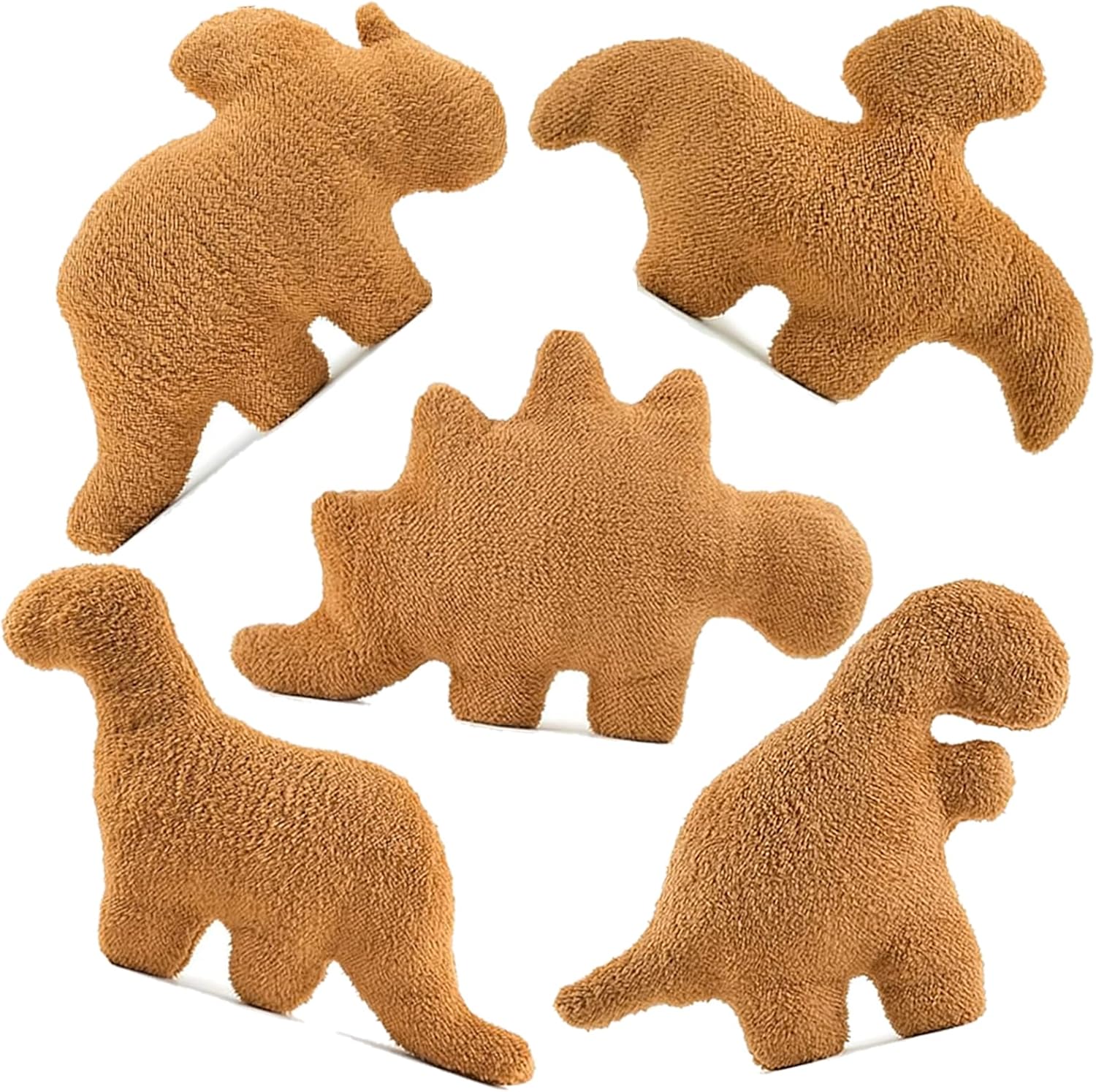 5 Packs Dino Nugget Pillow Plush, Large Dinosaur Chicken Nugget Pillow Stuffed Animal Plush Toy, Dino Nugget Dinosaur Theme Party Decoration Birthday Christmas Valentines Day Gift for Kids Boys Girls