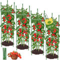 Jaulas para Tomates 4 Piezas | Enrejado para Cama de Cultivo Elevada | 51.2 Pulgadas de Alto | Soporte para Plantas en Macetas | Para Plantas Trepadoras
