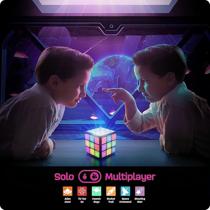 Cubo de actividades de juego recargable, juguetes para niños y niñas, 9 divertidos juegos de cerebro