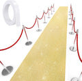 Alfombra Tatuo de 2,46 x 16,4 pies, 55 GSM de grosor, con cinta adhesiva para alfombras, ideal para bailes de graduación, bodas, interiores y exteriores, pasillos, festivales de cine y fiestas (dorado brillante).
