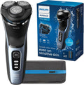 Afeitadora Eléctrica Philips Norelco Serie 3600 | Uso Seco y Húmedo | P-Cap | Estuche de Viaje | Azul Tormenta | Modelo S3243/91