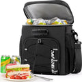 Bolsa de almuerzo SafeDelux con cerradura de combinación, fiambrera para hombres y mujeres, correa de hombro ajustable y nevera portátil a prueba de fugas para ir al trabajo, de viaje o al gimnasio (negra).